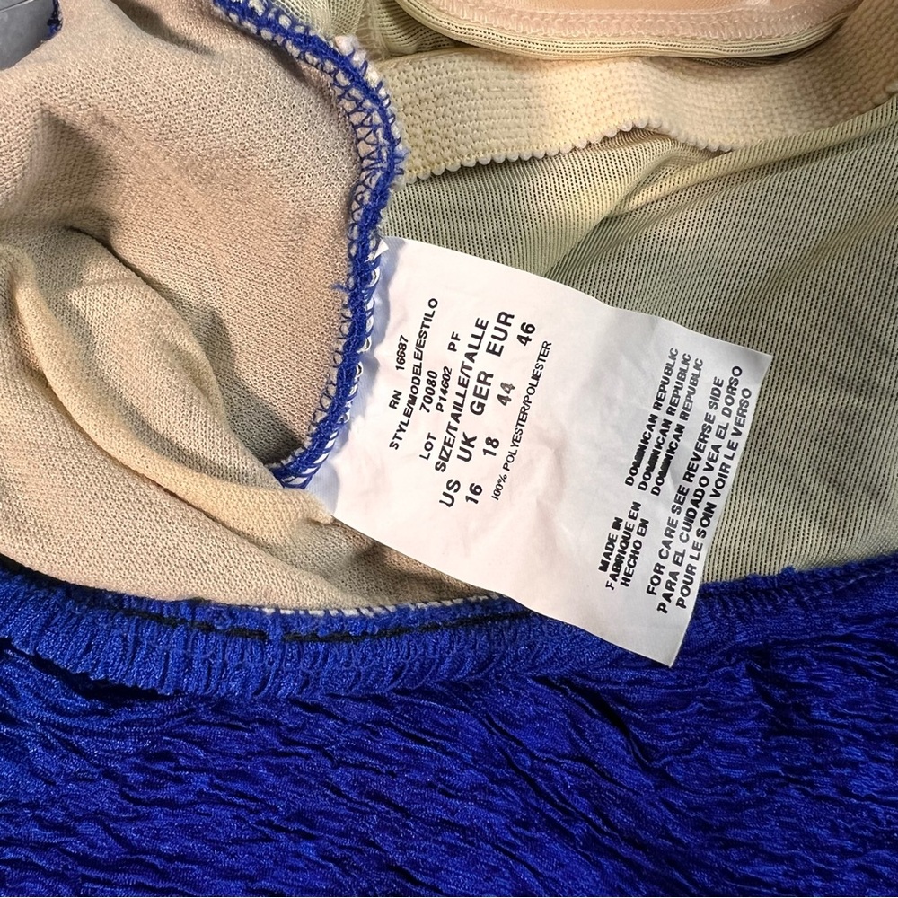 Catalina blue textured one-piece swim dress 16 - Picture 7 of 10